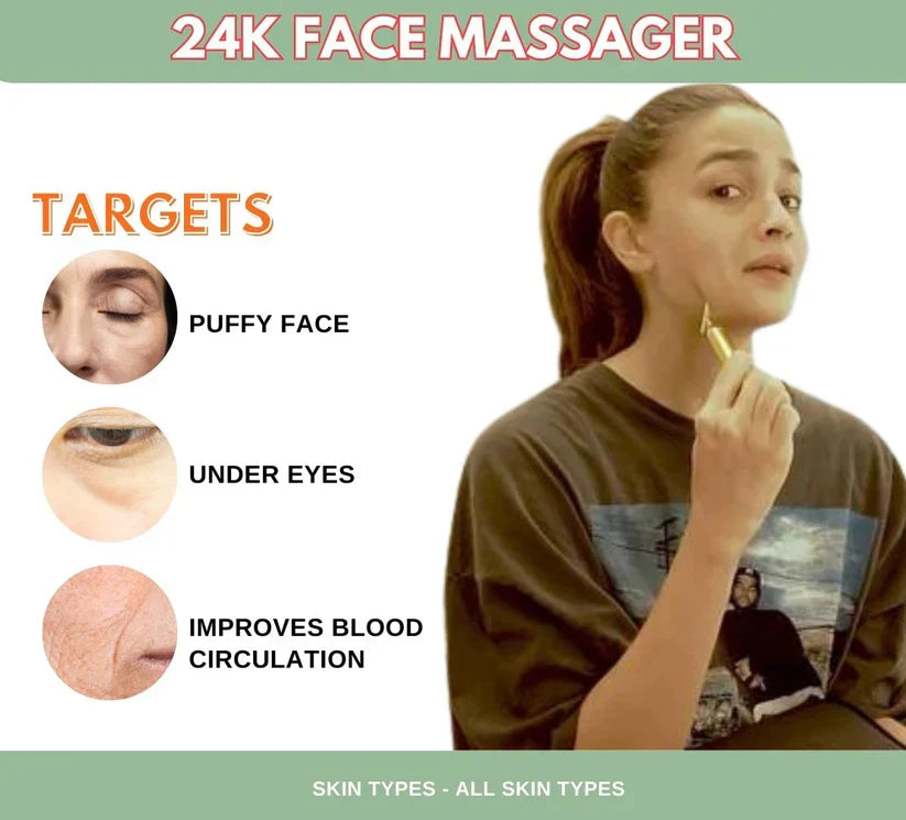 Luxury 24k Gold T-Bar Face Massager