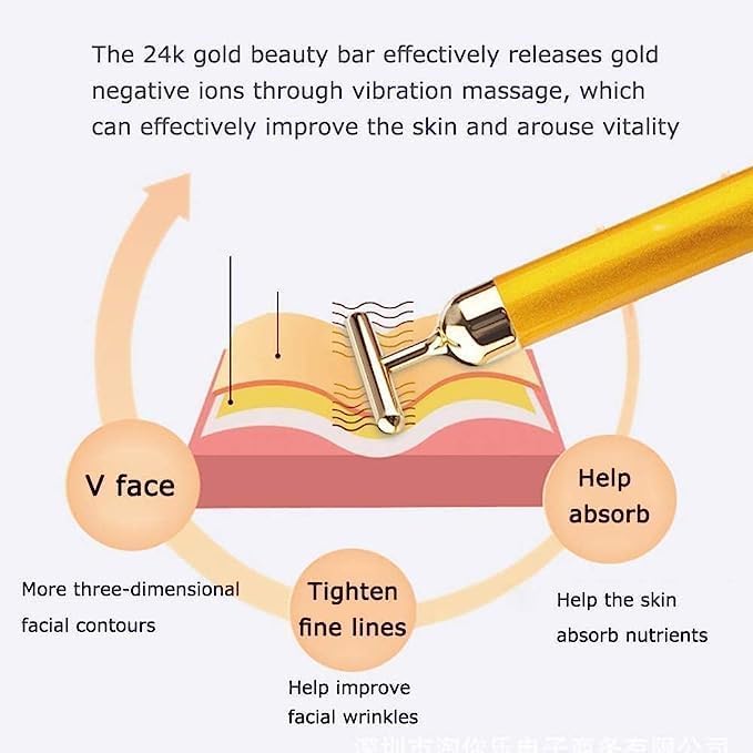 Luxury 24k Gold T-Bar Face Massager