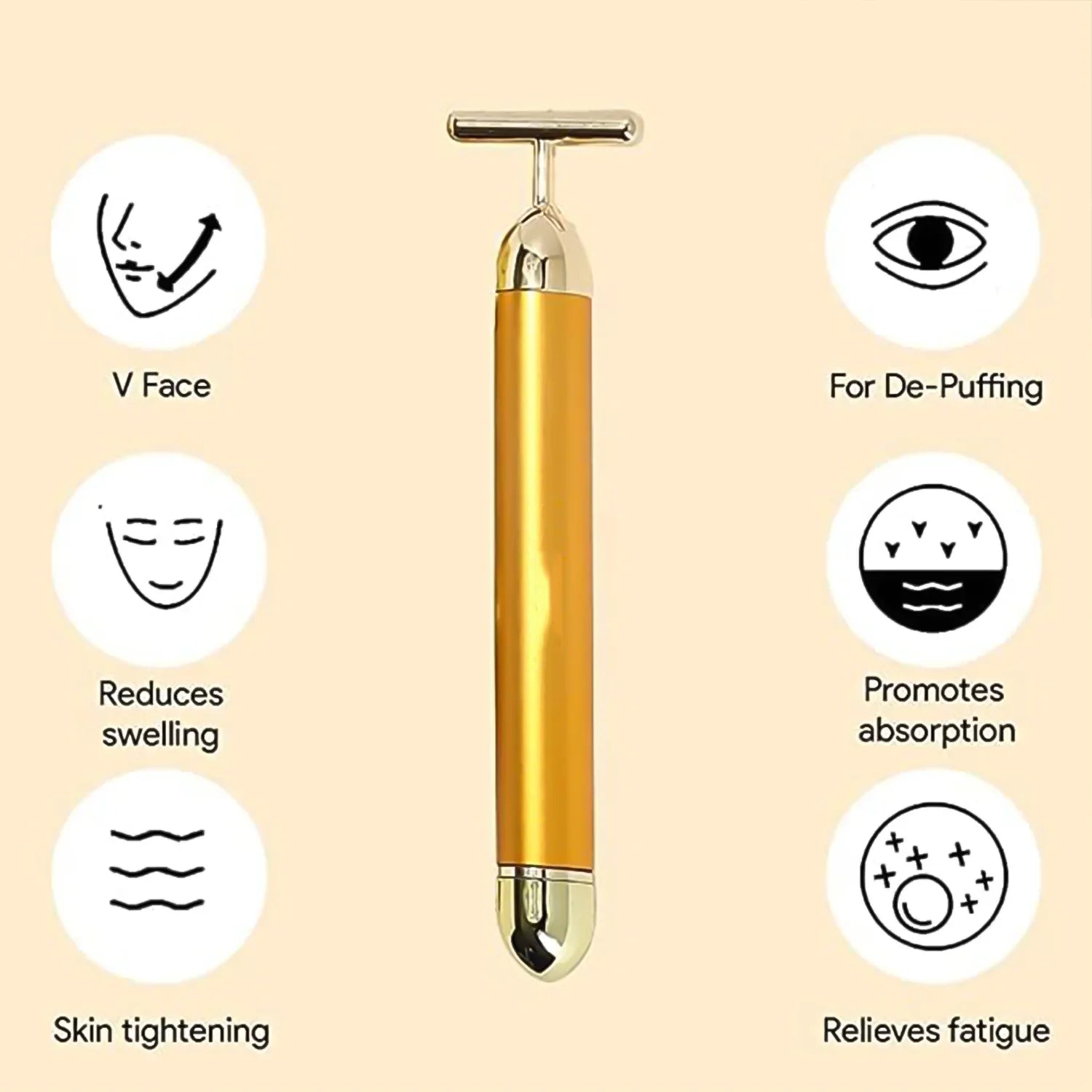 Luxury 24k Gold T-Bar Face Massager