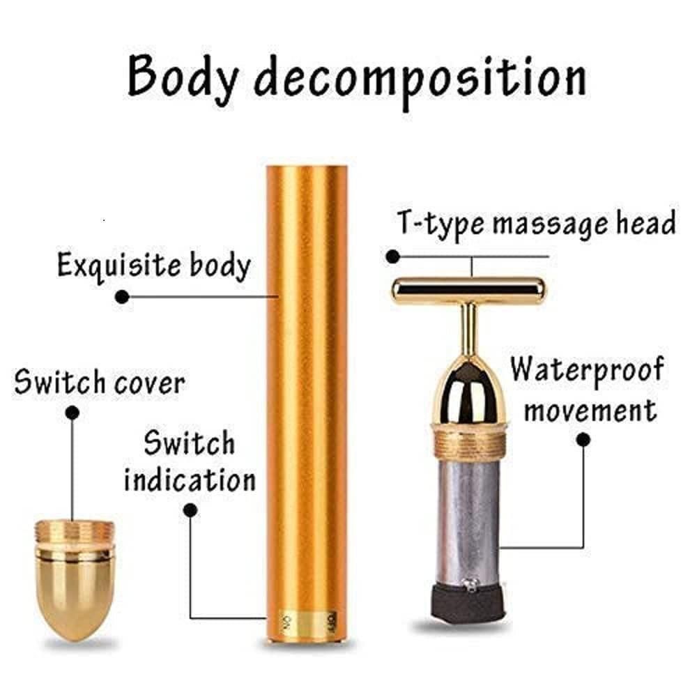 Luxury 24k Gold T-Bar Face Massager