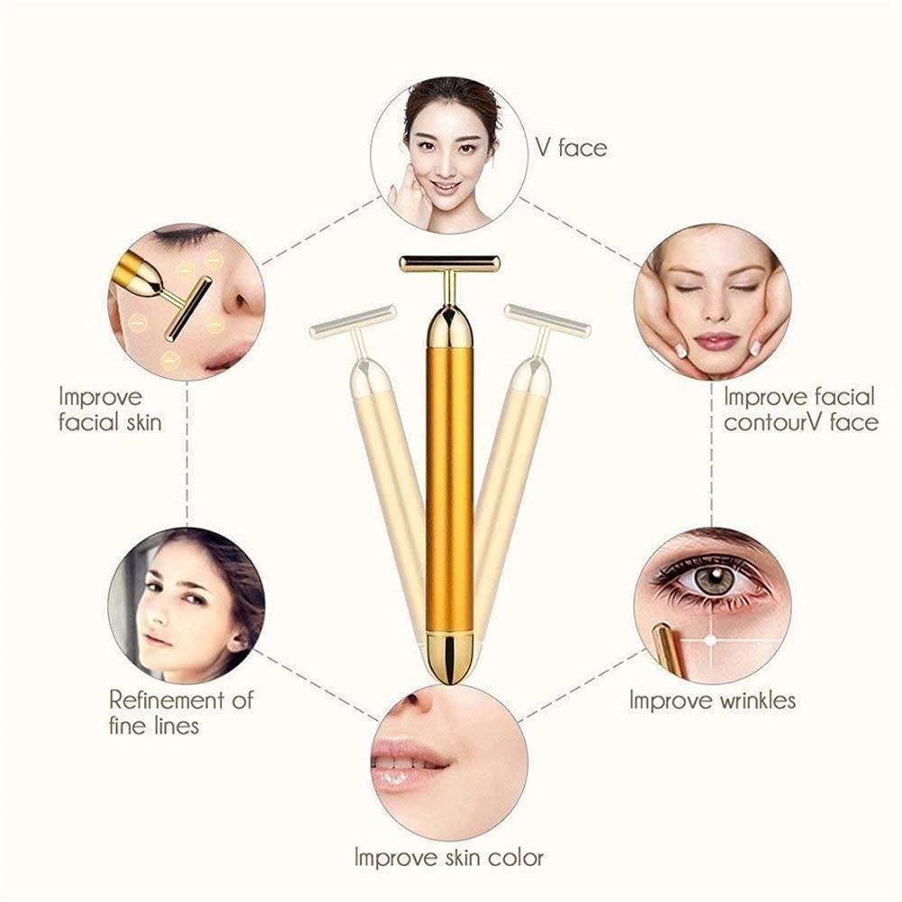 Luxury 24k Gold T-Bar Face Massager